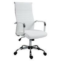 Bürostuhl Gaming Drehstuhl Chefsessel PU-Leder Schaumstoff Weiß 54 x 62 x 104-114 cm