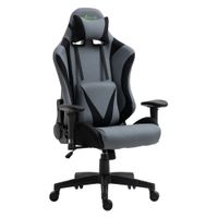 Gaming Stuhl Ergonomischer Bürostuhl Drehstuhl Schaumstoff Spandex-Gewebe Schwarz+Dunkelgrau 70 x 75 x 124-132 cm