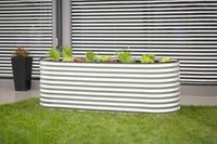 Westmann Metall Hochbeet Oval silber 240x80x82 cm