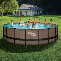 Summer Waves Elite Pool 549x132 cm, Teak-Optik