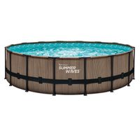 Summer Waves Elite Pool 488x122 cm, Teak-Optik