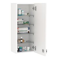 Medizinschrank Wandschrank Hängeschrank mit verstellbarer Ablage, abschließbar Weiß 30x20x70 cm
