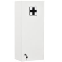 Medizinschrank Arzneischrank Wandschrank Hängeschrank mit verstellbarer Ablage Erste-Hilfe-Kreuz abschließbar für Badezimmer Küche Flur Weiß 30x20x70 cm