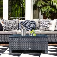 Garten Beistelltisch Couchtisch Gartentisch Balkontisch PE-Rattan