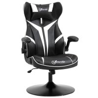 Gaming Stuhl ergonomischer Computerstuhl Stahl Schwarz+Weiß 67 x 75 x 106-112 cm