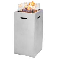 DOPPELT Amare Gas-Feuertisch quadratisch, grau