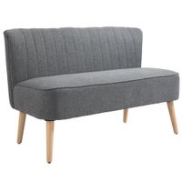 2-Sitzer Stoffsofa Polstersofa Sitzmöbel Loungesofa Holz Schaumstoff Hellgrau 117 x 56,5 x 77 cm