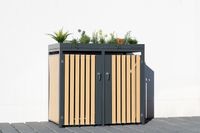 Westmann Mülltonnenbox 2-fach 240 Liter Holzoptik