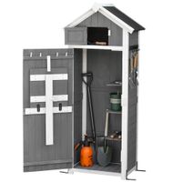 Gartenschrank Holz mit Tür Geräteschuppen Gerätehaus faltbarer Tisch