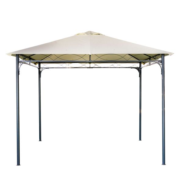 Pavillondach, Ersatzdach für Pavillon, Pavillonabdeckung, Sonnenschutz Polyester, Beige, 3 x 3 m