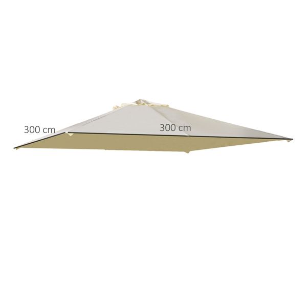 Pavillondach, Ersatzdach für Pavillon, Pavillonabdeckung, Sonnenschutz Polyester, Beige, 3 x 3 m