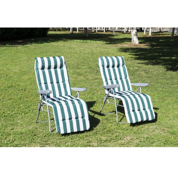 2 xKlappstühle Sonnenliege Gartenstuhl klappbar Liege 5 Positionen