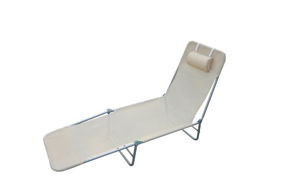 Sonnenliege Gartenliege Relaxliege Bäderliege Zweibeinliege 4 Farben (creme)