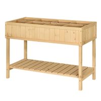Hochbeet 6 Fächer Pflanztisch Blumenkasten Tannenholz Ablage + Abfluss