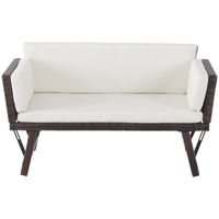 Polyrattan Gartensofa 2 Sitzer Loungesofa Gartenliege klappbar Braun