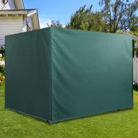 Abdeckplane Schutzhülle Gartenmöbel Abdeckhaube Wasserdicht UV-Schutz extra Befestigung Rechteckig PE Grün 215 x 155 x 150 cm