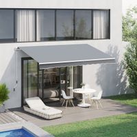 Outdoor manuelle Gelenkarmmarkise Markise 4m mit Handkurbel Alu Weiß+Grau