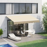 Outdoor manuelle Gelenkarmmarkise Markise 4m mit Handkurbel Alu Weiß+Beige