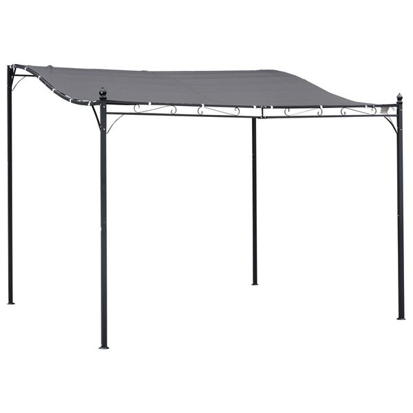 Pergola Gartenpavillon Pavillon Überdachung Zelt Metall Grau 297x297cm