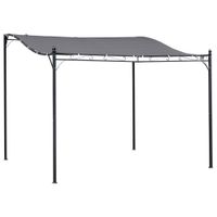 Pergola Gartenpavillon Pavillon Überdachung Zelt Metall Grau 297x297cm