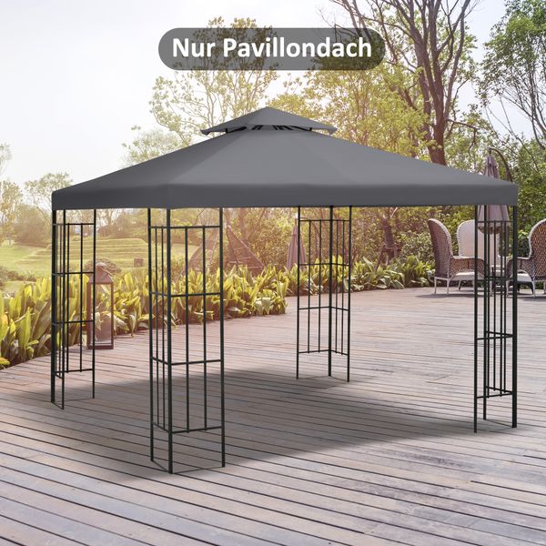 Ersatzdach für Metall-Gartenpavillon Partyzelt Pavillon Gartenzelt Dach 3x3