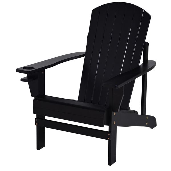 Adirondack-Gartenstuhl Gartenliege Gartenmöbel Balkonstuhl Schwarz