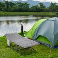 Campingbett klappbar Feldbett bis 150 kg belastbar Reisen Outdoor Oxford Hellgrau 188 x 64,5 x 53cm