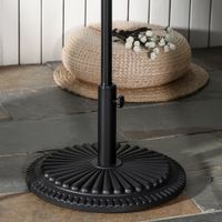Sonnenschirmständer 15 kg 35-48 mm Sonnenschirmfuß für Garten Terrasse Balkon Zement Ø49 cm Schwarz