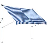 Markise Klemmmarkise Faltarm Handkurbel Balkon 3x1,5m Alu Blau