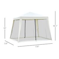 Gartenpavillon Pavillon Partyzelt mit Moskitonetz Cremeweiß 3 x 3 m