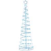 LED Spiralbaum Weihnachtsbaum mit 135 Mini-Lichtern Christbaum Lichterbaum für Innen und Außen Weihnachtsdekoration PP-Kunststoff Metall Weiß Ø55 x 183 cm