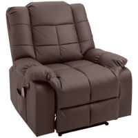 Massagesessel Fernsehsessel Elektrisch Relaxsessel mit Massagefunktion Kunstleder Holz Metall Schaumstoff Braun 94 x 99 x 99 cm
