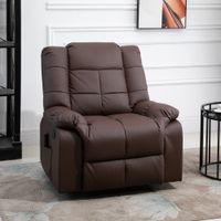 Massagesessel sessel mit Massagefunktion Kunstleder Holz Metall Schaumstoff Braun 94 x 99 x 99cm