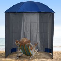 Sonnenschirm Strandschirm Sonnenschutz mit Seitenwand Strand Polyester Blau 2,2 x H2,2m