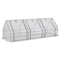 Gewächshaus Treibhaus Tomatenhaus Frühbeet 270 x 90 x 90 cm Weiß