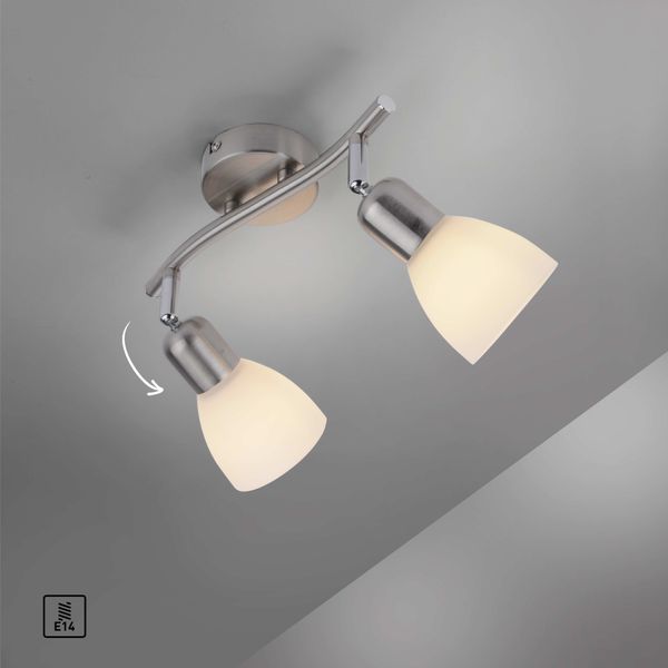 LeuchtenDirekt Wand- & Deckenleuchte KARO, 2x E14 max. 40Watt exkl., Innenleuchte, IP20