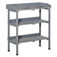 Pflanztisch Gärtnertisch Blumentisch mit Metall Arbeitsfläche Garten