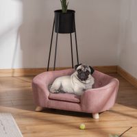 Haustiersofa Hundematte Katzen Sofa mit Kissen Plüsch Rosa