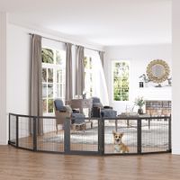 Türschutzgitter Absperrgitter für Hunde Schutzgitter Hundegitter Sicherheitstür Bidirektionales Falten Kiefernholz Metall Schwarz 432 x 36 x 70 cm