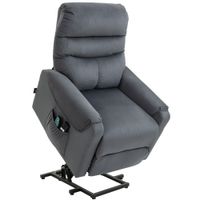 Fernsehsessel mit Massagefunktion Polyester-Gewebe Metall Dunkelgrau 79 x 97 x 103 cm