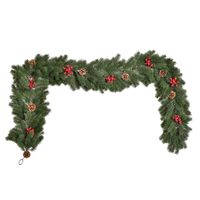 1,9M künstliche Weihnachtsgirlande mit Tannenzapfen für Treppen Kamin PE Grün 190 x 12 x 8 cm