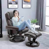 Massagesessel mit Fußhocker Relaxsessel 145°-Neigung Kunstleder Braun 79 x 82 x 101 cm