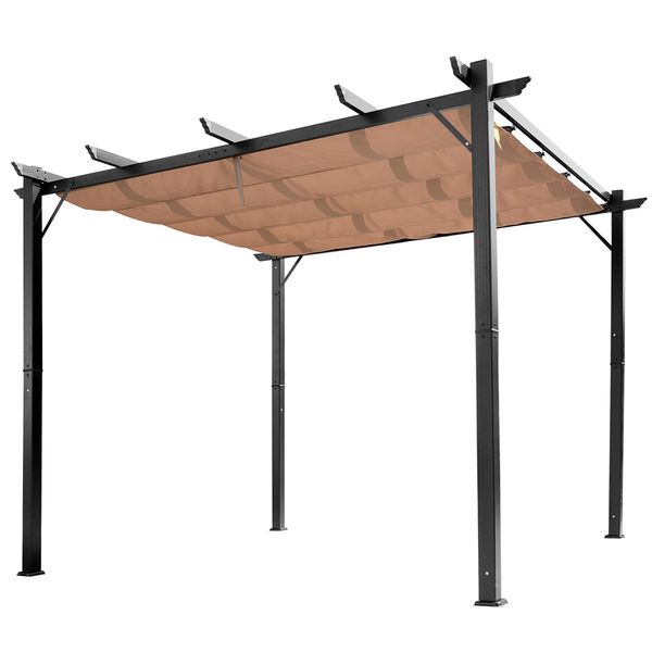 Pergola Pavillon mit einstellbarem Stoffdach 3 x 4m Alu Überdachung