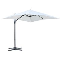Sonnenschirm 245x245 cm Ampelschirm neigbar Alu Creme