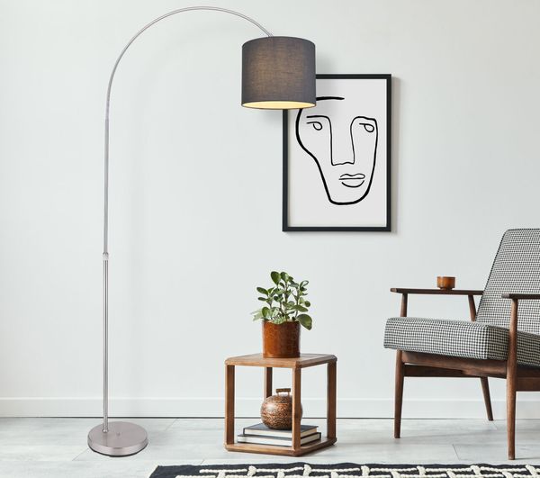 Lighting - SANNA - Stehleuchte Metall Nickel matt, 1x E27