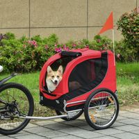 Fahrradanhänger Hundeanhänger Hunde Fahrrad Tier Anhänger Rot+Schwarz