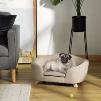 Haustiersofa Hundematte Katzen Sofa mit Kissen Plüsch Cremeweiß