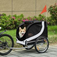 Fahrradanhänger Hundeanhänger Hunde Fahrrad Tier Anhänger Weiß+Schwarz
