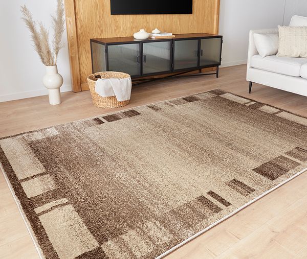 Moderner Kurzflor Teppich Daffi/Ylva 13056-120 Farbe Braun 120 x 170 cm