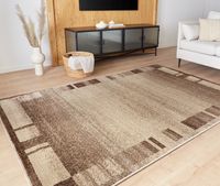 Peyer Syntex Moderner Kurzflor Teppich Daffi/Ylva 13056-120 Farbe Braun 80 x 150 cm